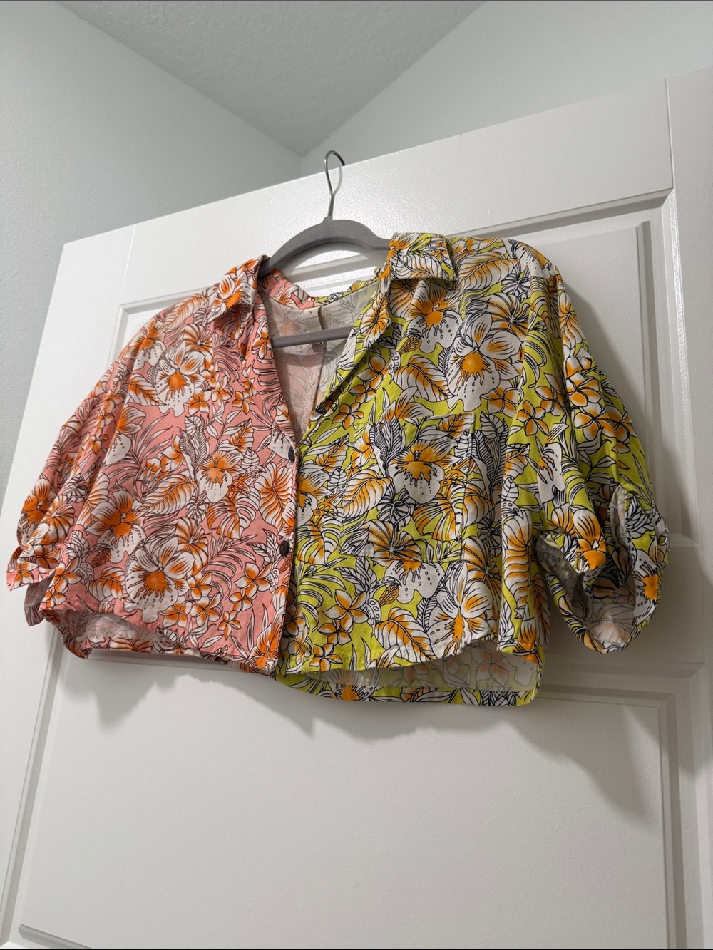 Tropical crop bottom shirt